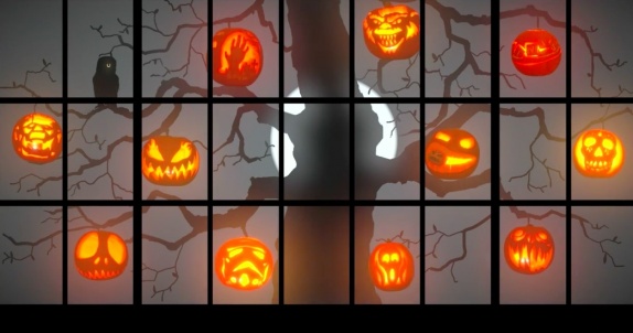 Halloween Pumpkin Tree - Finish Windows